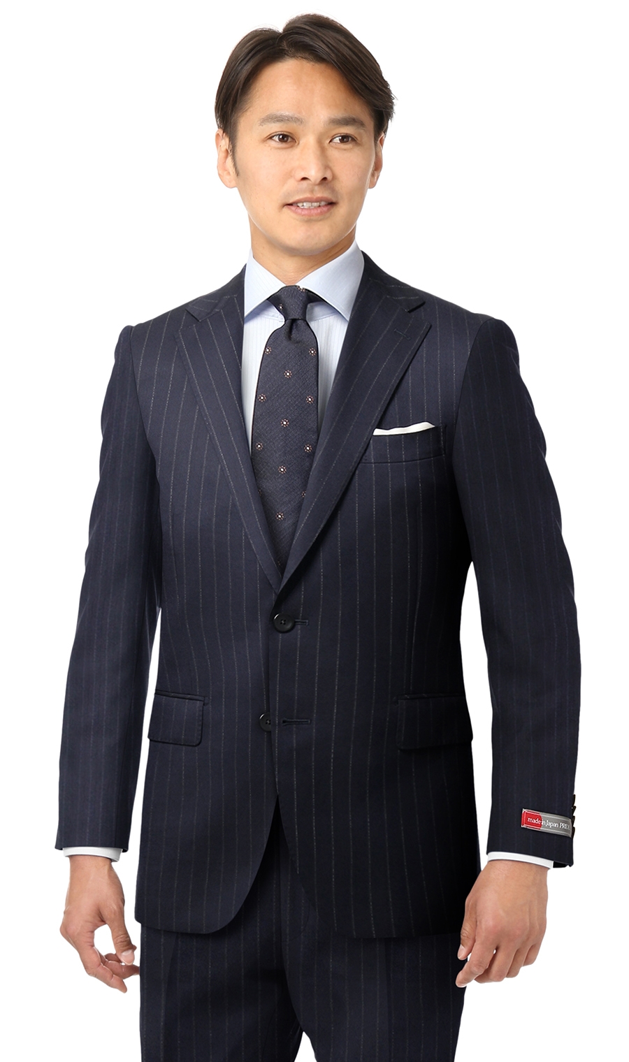 プレミアムスタイリッシュスーツ【御幸毛織】【made in Japan PRIDE】 ネイビー 体型:YA体(スリム型),号数（身長）:6号(175cm)
