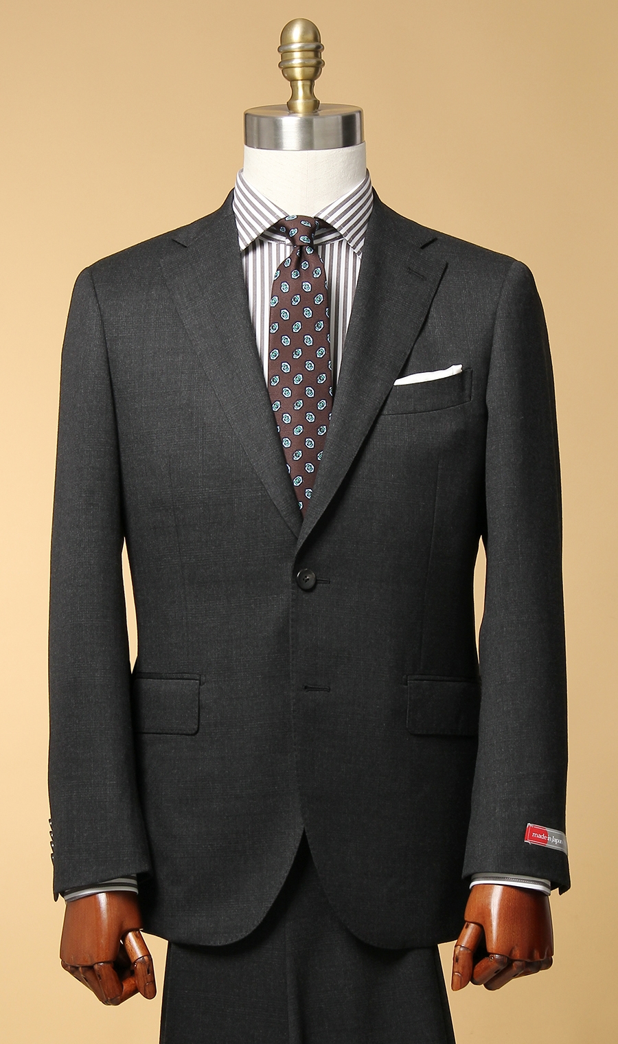 プレミアムスタイリッシュスーツ【御幸毛織】【made in Japan PRIDE】 グレー 体型:YA体(スリム型),号数（身長）:6号(175cm)