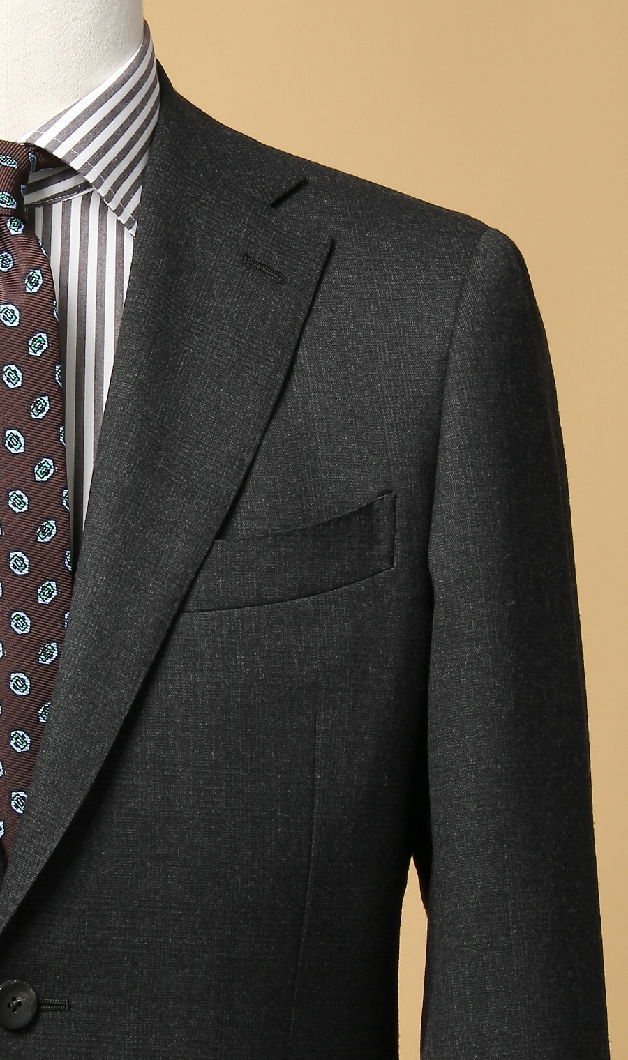 プレミアムスタイリッシュスーツ【御幸毛織】【made in Japan PRIDE】 グレー 体型:YA体(スリム型),号数（身長）:6号(175cm)
