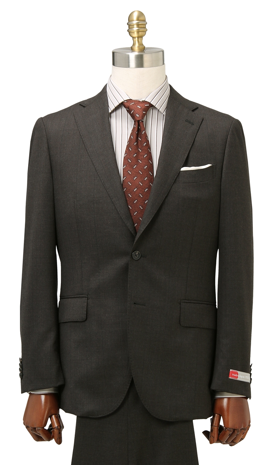 プレミアムスタイリッシュスーツ【御幸毛織】【made in Japan PRIDE】 ブラウン 体型:A体(標準型),号数（身長）:4号(165cm)