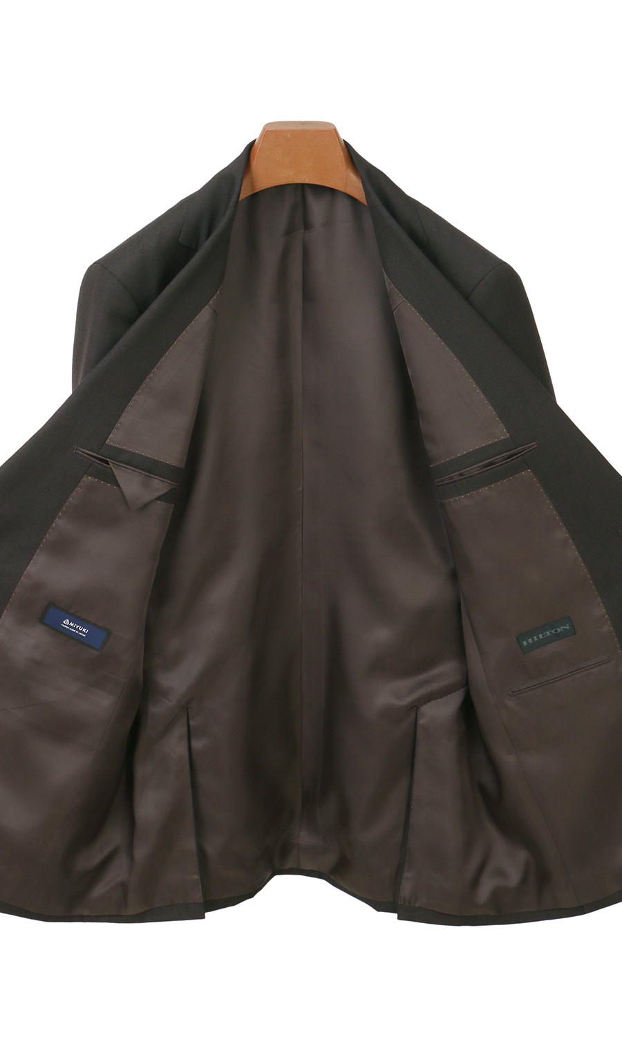 プレミアムスタイリッシュスーツ【御幸毛織】【made in Japan PRIDE】 ブラウン 体型:YA体(スリム型),号数(身長):4号(165cm)