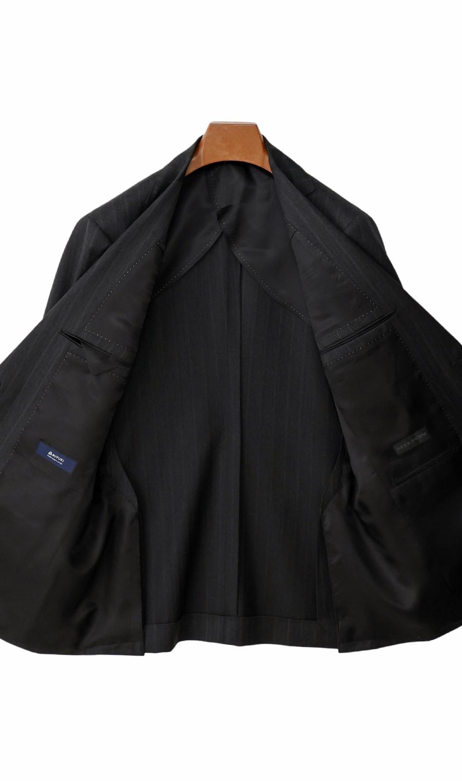 プレミアムスタイリッシュスーツ【御幸毛織】【made in Japan PRIDE】 チャコール 体型:YA体(スリム型),号数（身長）:4号(165cm)