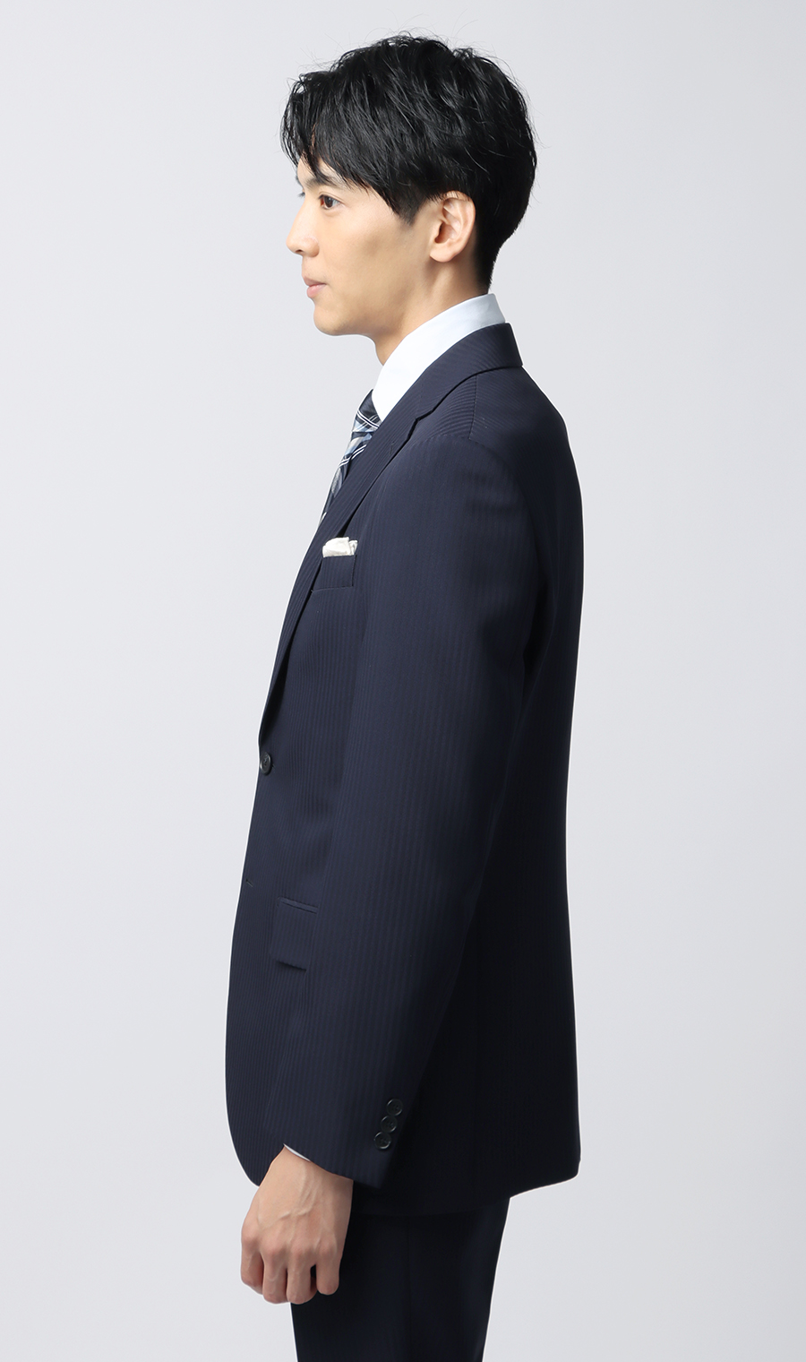 スタイリッシュスーツ【ウォッシャブル】 ネイビー系 体型:YA体(スリム型),号数（身長）:3号(160cm)