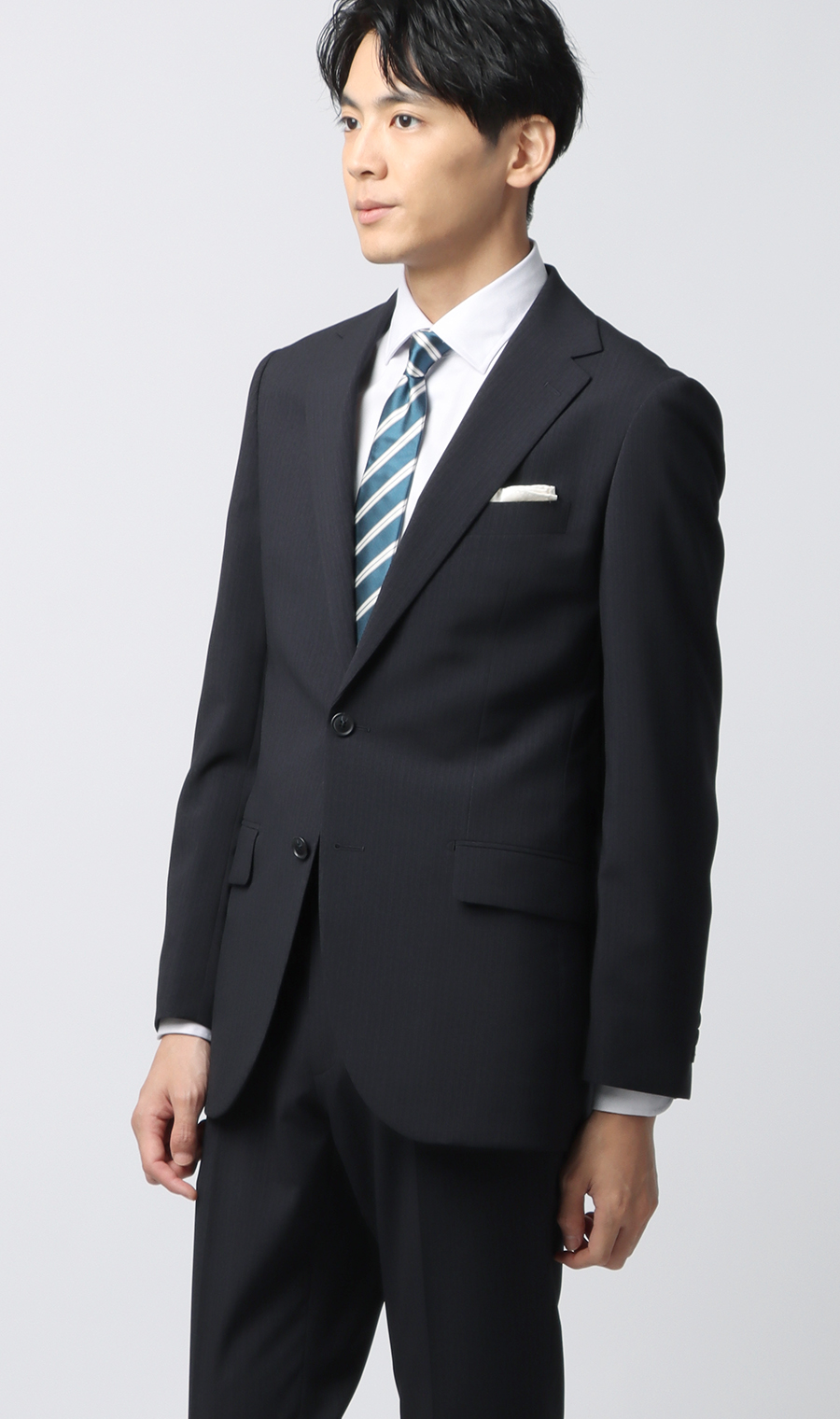 スーツセレクト 未使用 13号 ウォッシャブル シャドーチェック 3点スーツ Vカラーフォーマルスーツ【3点セット】【ウォッシャブル