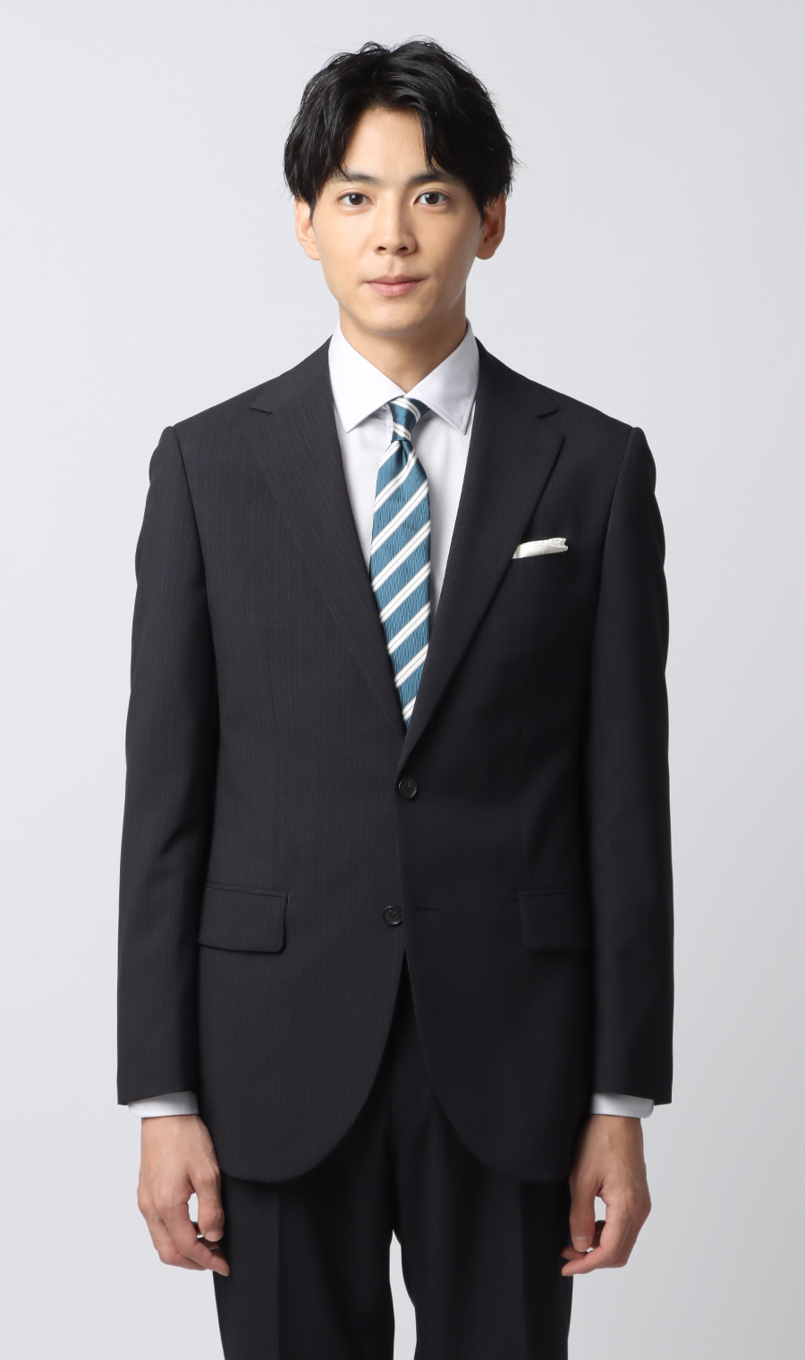 スタイリッシュスーツ【ウォッシャブル】 ネイビー 体型:YA体(スリム型),号数（身長）:3号(160cm)