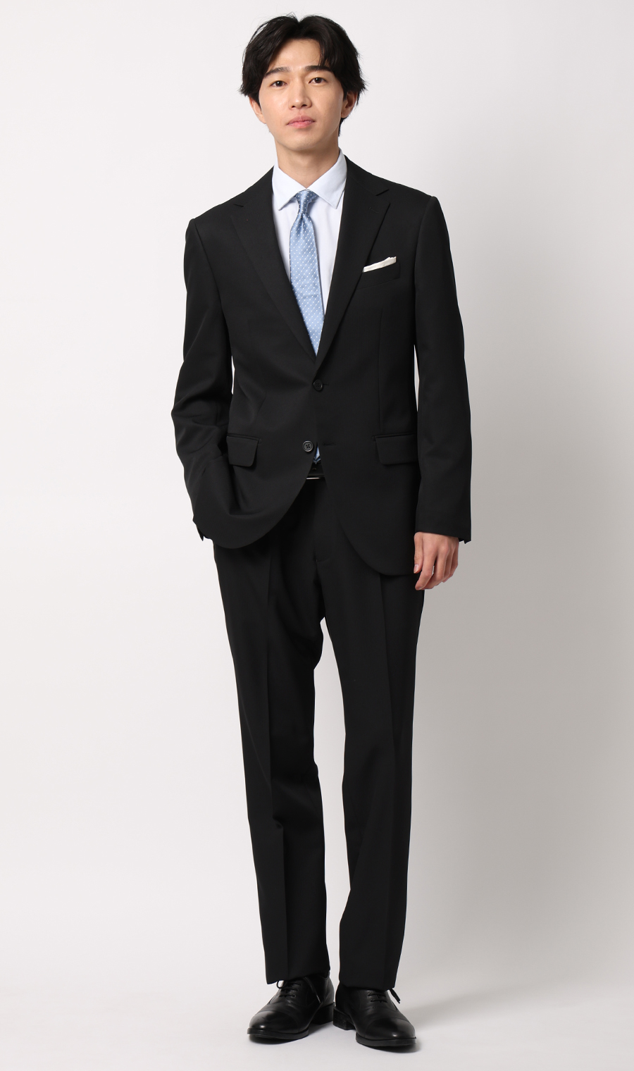 スタイリッシュスーツ【ウォッシャブル】 ブラック 体型:A体(標準型),号数（身長）:4号(165cm)