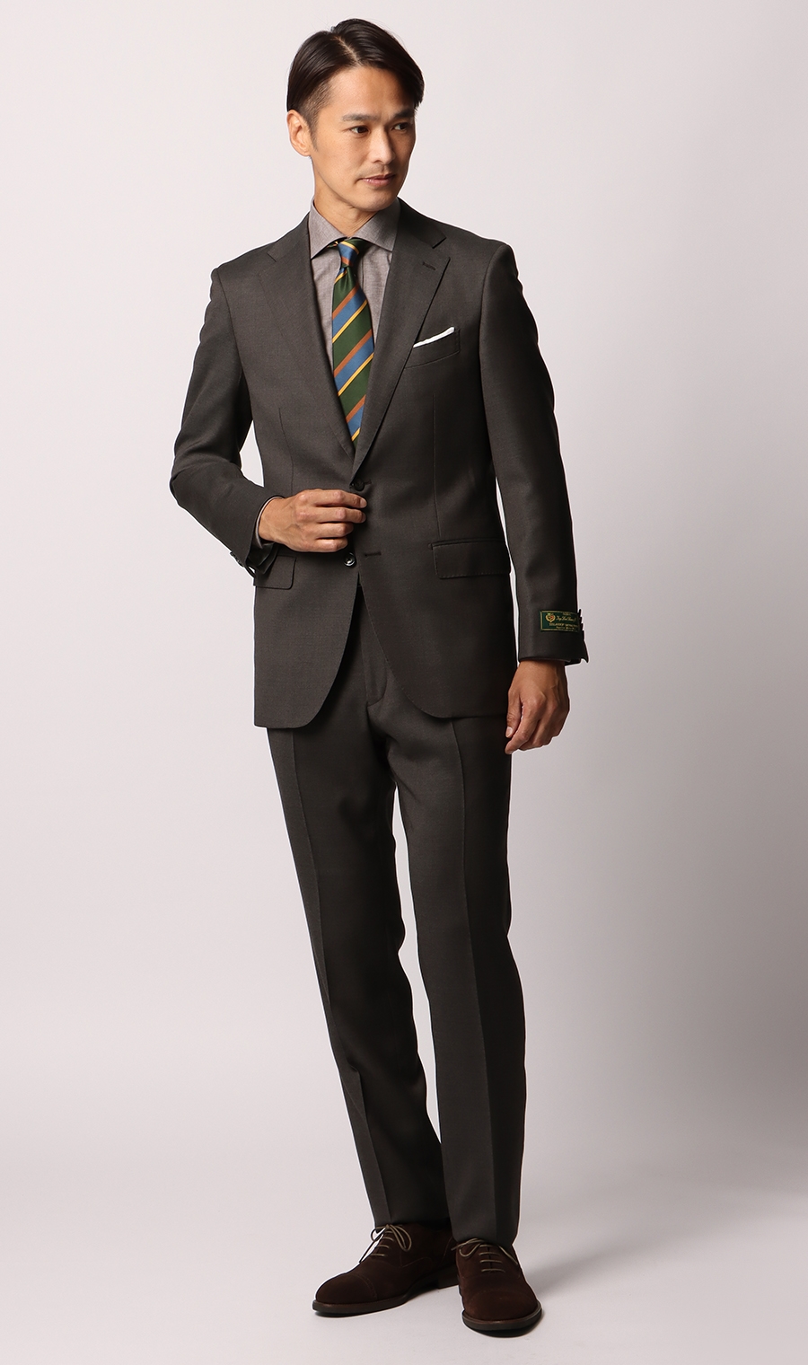 プレミアムスタイリッシュスーツ《Loro Piana》《ZELANDER》 ブラウン 体型:AB体(がっちり型),号数（身長）:6号(175cm)