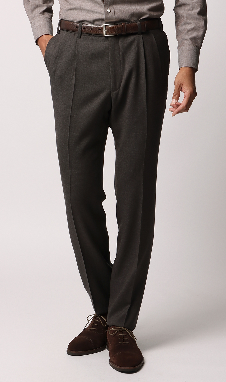 プレミアムスタイリッシュスーツ《Loro Piana》《ZELANDER》 ブラウン 体型:AB体(がっちり型),号数（身長）:6号(175cm)