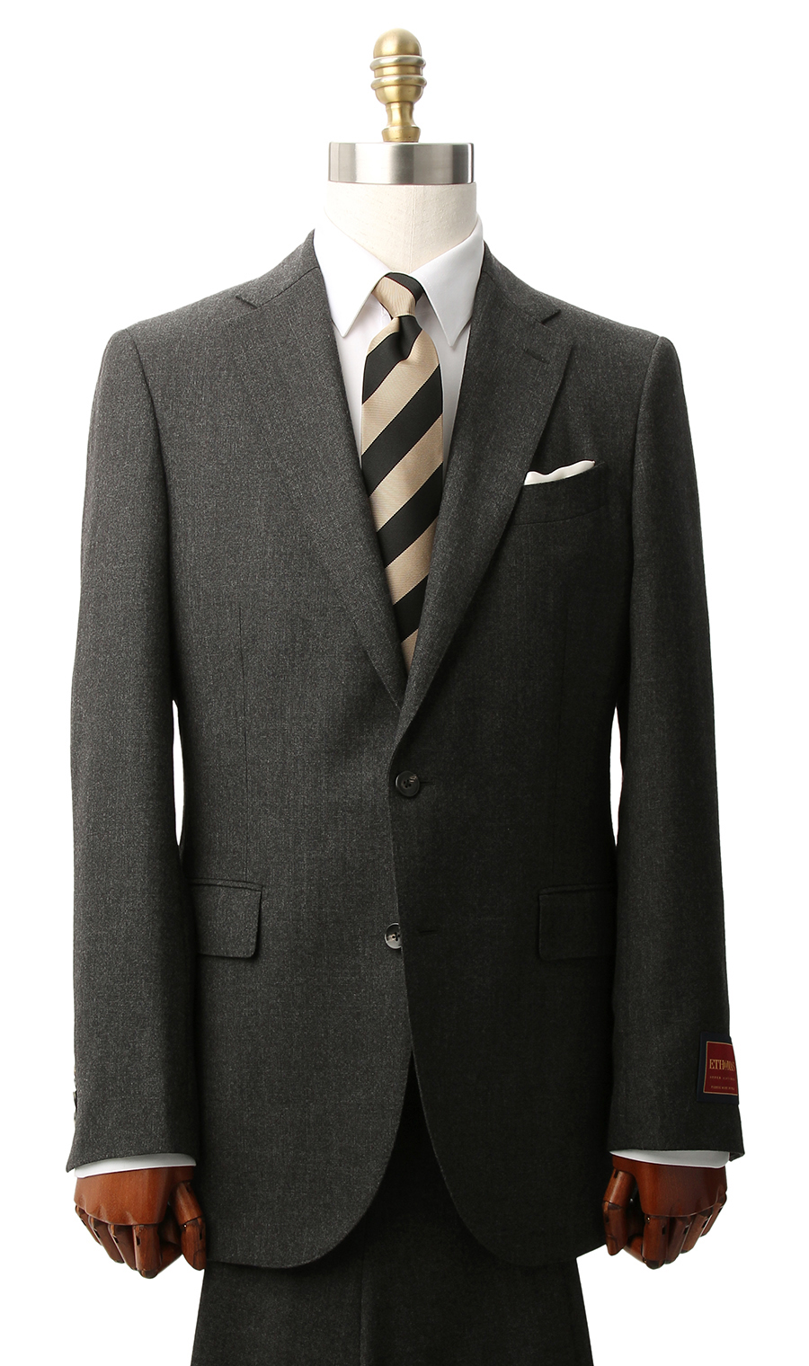 プレミアムスタイリッシュスーツ《E・THOMAS》《Super120’s》 グレー 体型:A体(標準型),号数（身長）:4号(165cm)