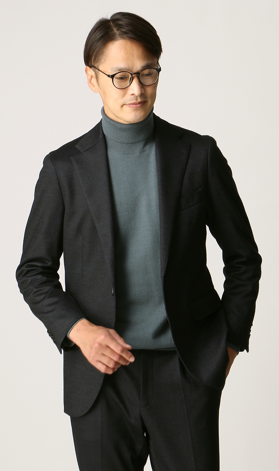 プレミアムスタイリッシュスーツ《RELAXING MODEL》 ネイビー 体型:A体(標準型),号数（身長）:4号(165cm)