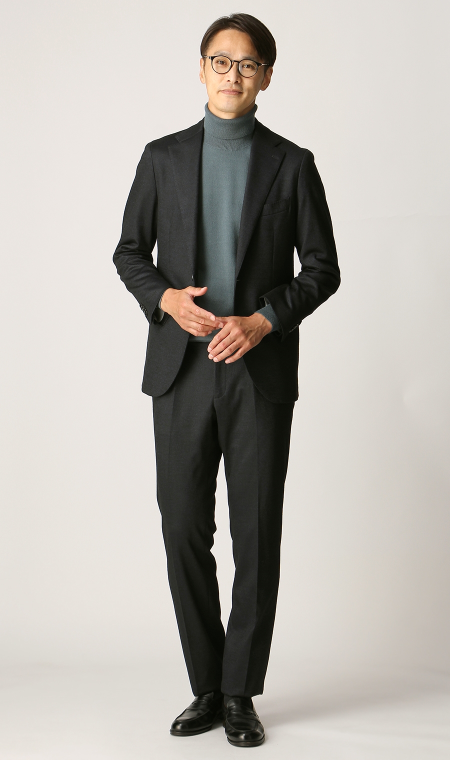 プレミアムスタイリッシュスーツ《RELAXING MODEL》 ネイビー 体型:A体(標準型),号数（身長）:4号(165cm)