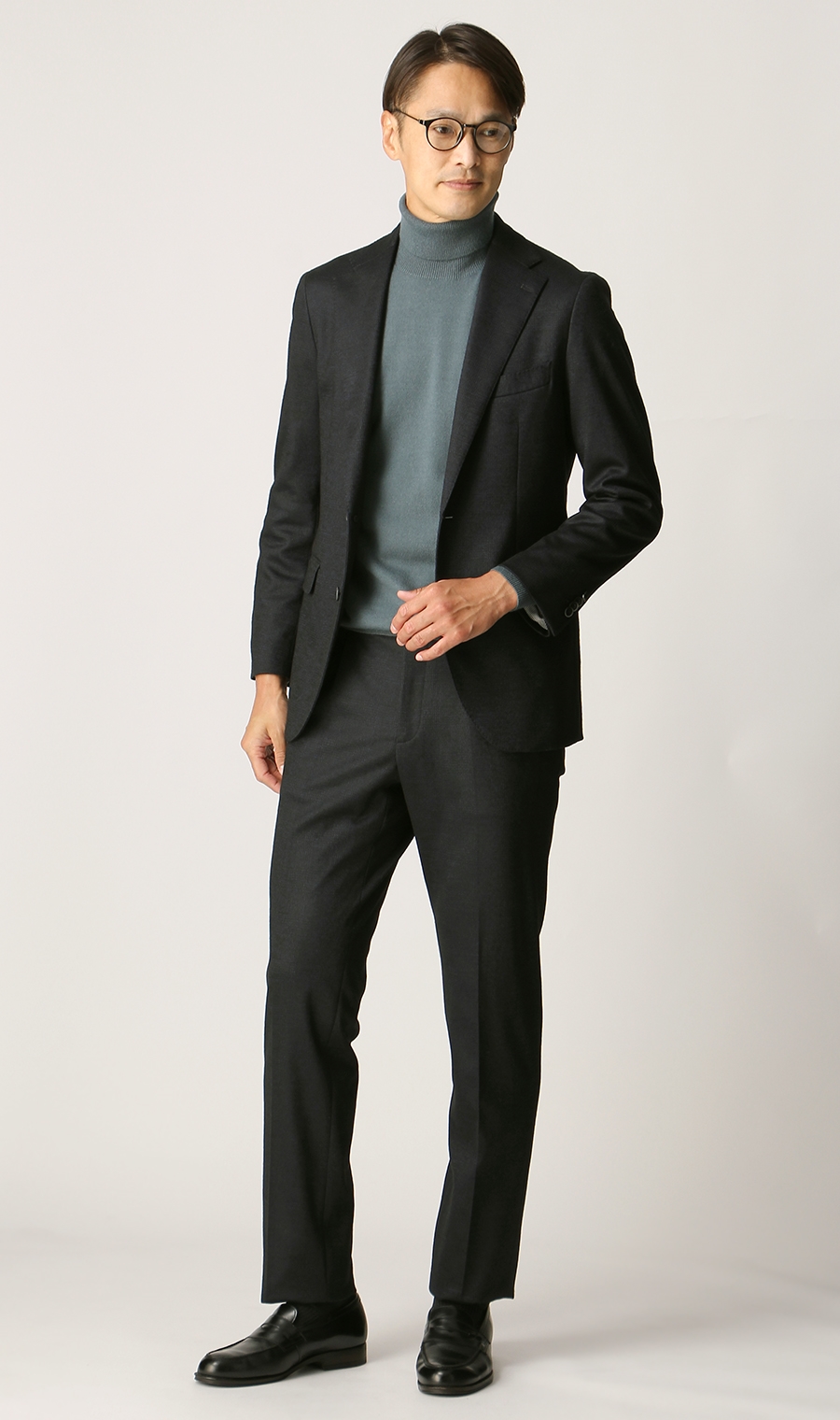 プレミアムスタイリッシュスーツ《RELAXING MODEL》 ネイビー 体型:A体(標準型),号数（身長）:4号(165cm)