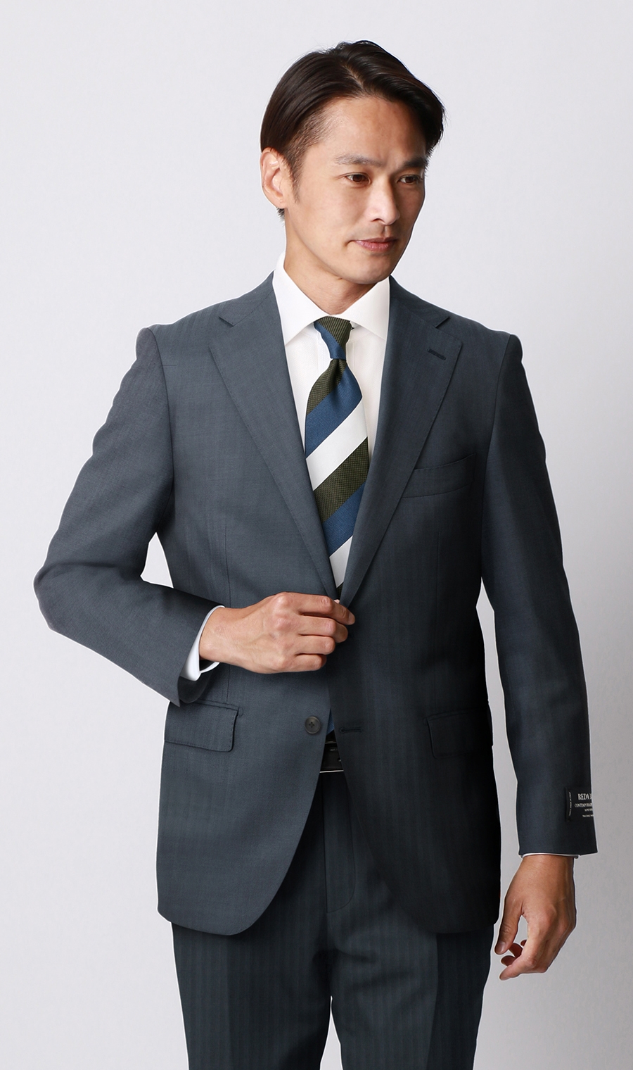 プレミアムスタイリッシュスーツ【REDA】【Super110’s】 ブルー 体型:A体(標準型),号数(身長):4号(165cm)