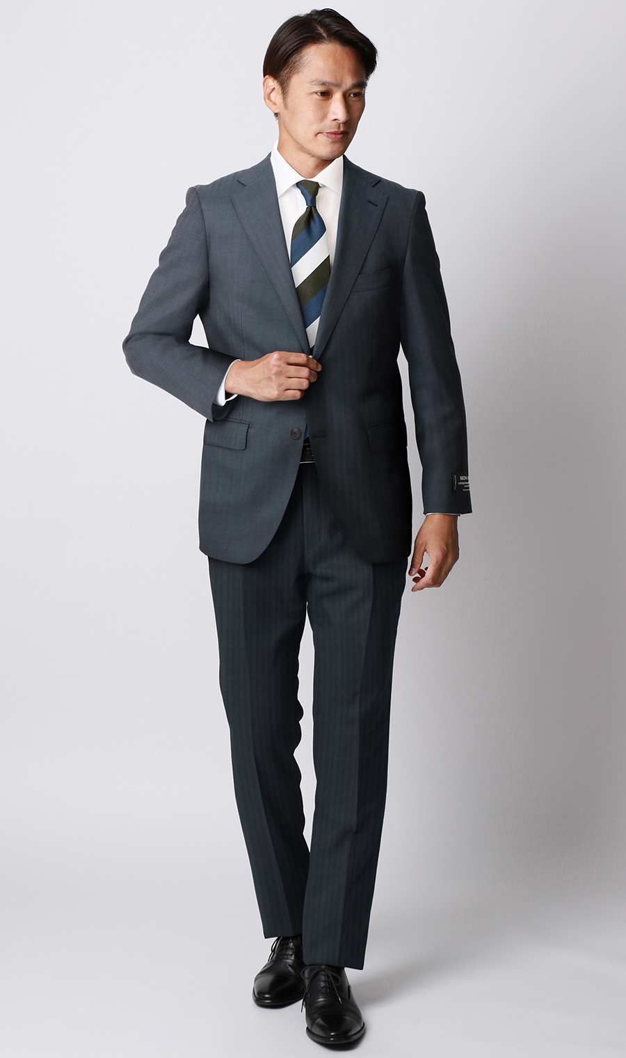 プレミアムスタイリッシュスーツ【REDA】【Super110’s】 ブルー 体型:A体(標準型),号数(身長):4号(165cm)