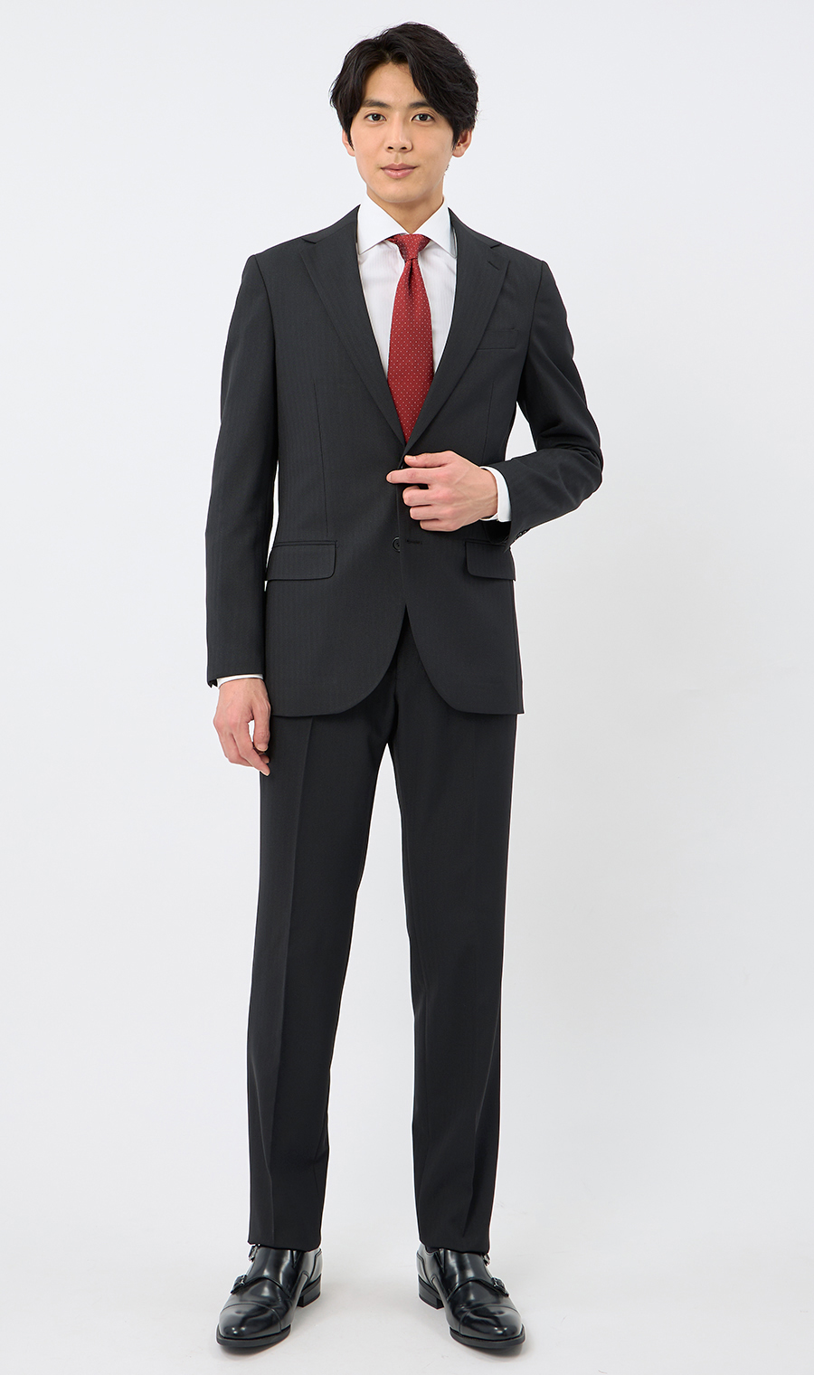 時尚套裝 【可水洗】 黑色體型:YA體 (修身型)，號數 (身高) :3號 (160cm)