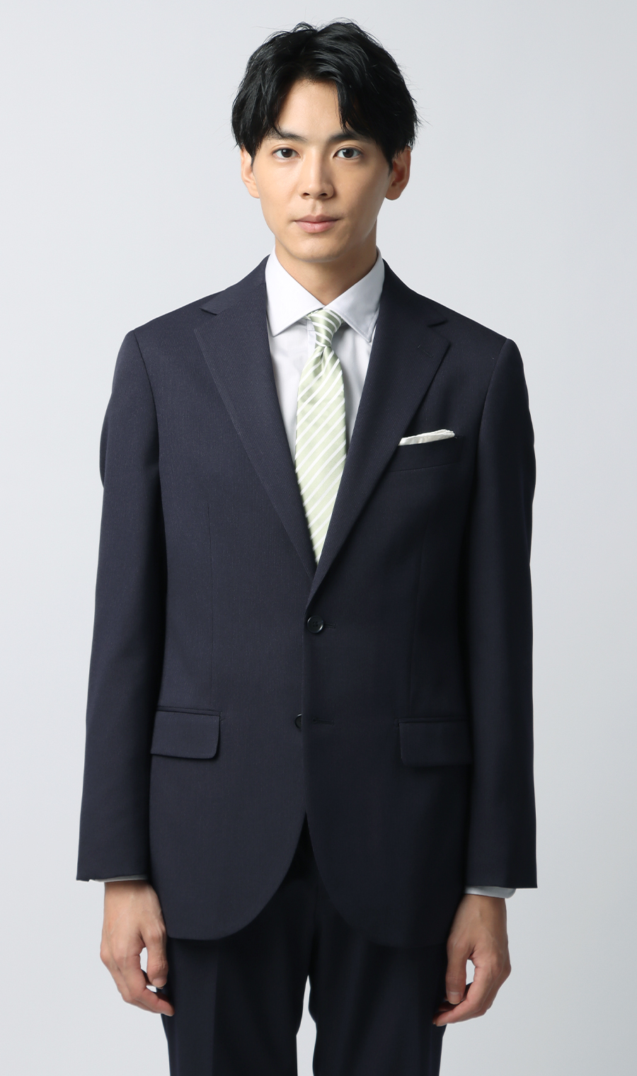 スタイリッシュスーツ【ウォッシャブル】 ネイビー 体型:YA体(スリム型),号数（身長）:3号(160cm)