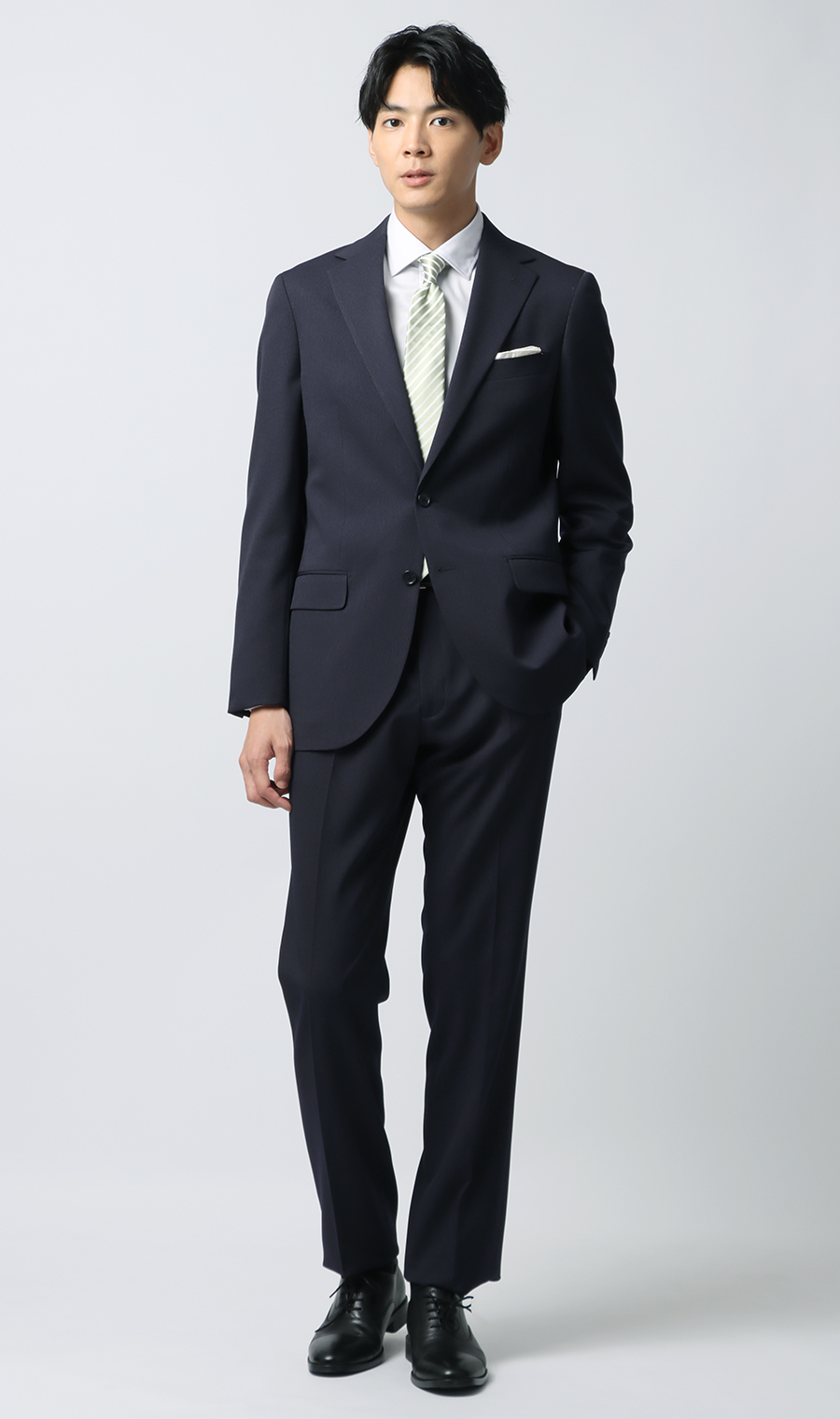 スタイリッシュスーツ【ウォッシャブル】 ネイビー 体型:YA体(スリム型),号数（身長）:3号(160cm)
