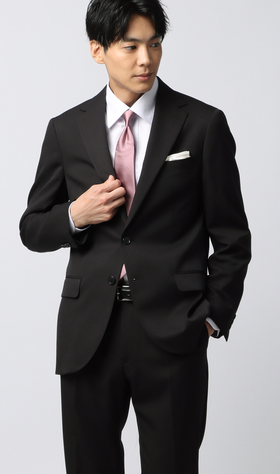 スタイリッシュスーツ【ウォッシャブル】 ブラック 体型:YA体(スリム型),号数（身長）:3号(160cm)