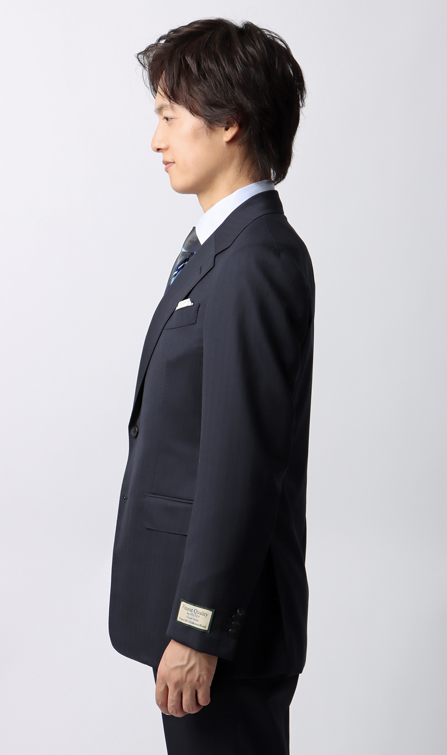 プレミアムスタイリッシュスーツ【SUPER100’ｓ Cashmere Blend】 ネイビー 体型:YA体(スリム型),号数（身長）:3号(160cm)