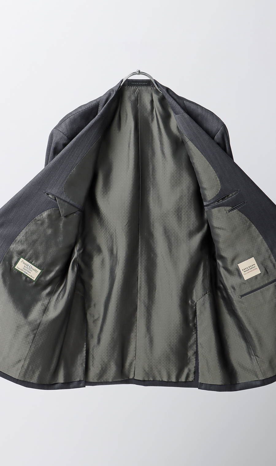 プレミアムスタイリッシュスーツ【SUPER100’ｓ Cashmere Blend】 グレー 体型:YA体(スリム型),号数（身長）:4号(165cm)