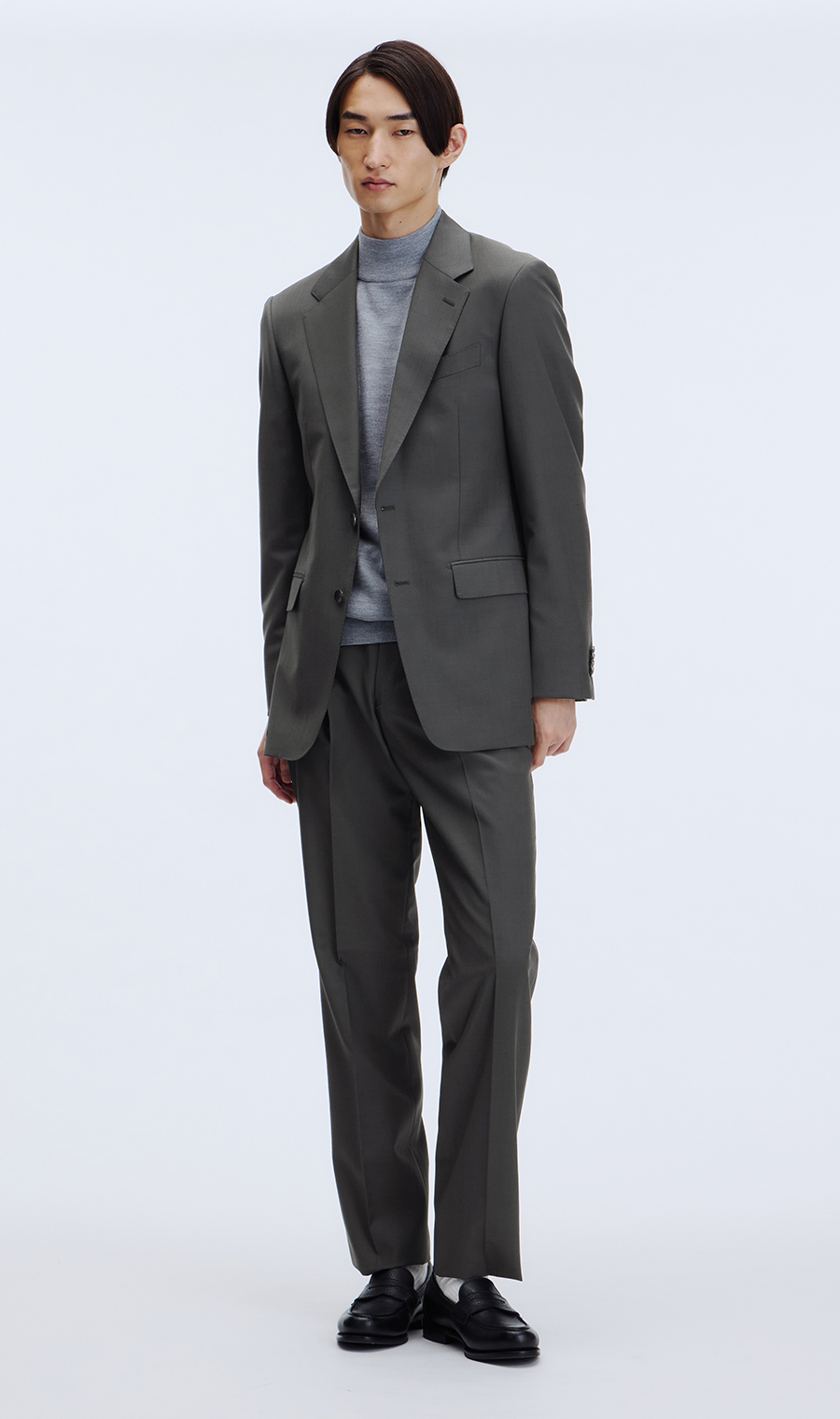 プレミアムスタイリッシュスーツ【GUABELLO】 グレー 体型:YA体(スリム型),号数（身長）:3号(160cm)