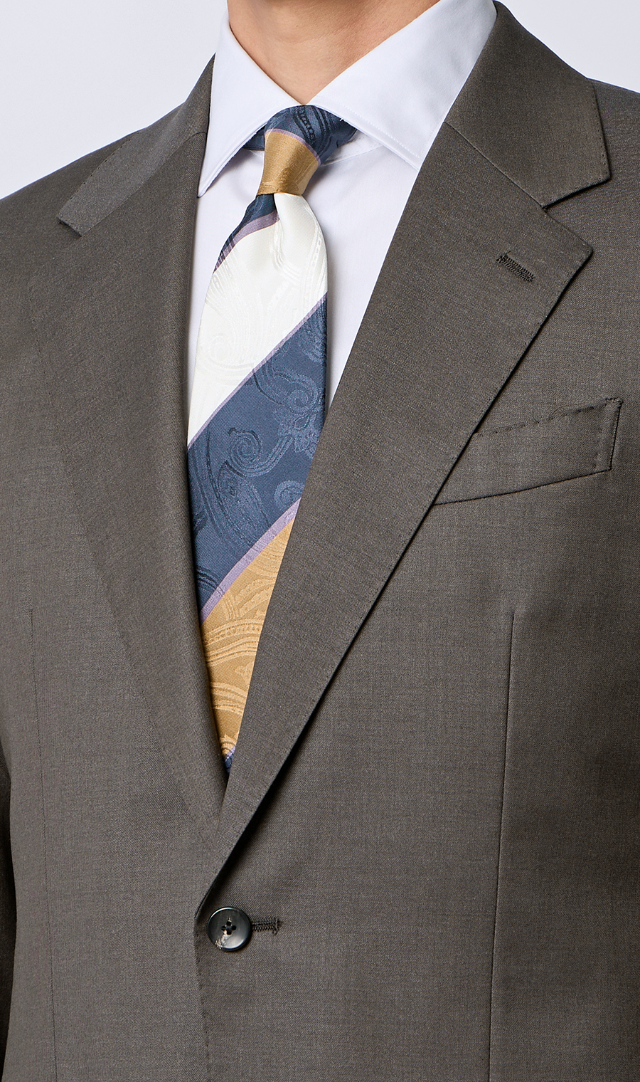 プレミアムスタイリッシュスーツ【GUABELLO】 ブラウン 体型:YA体(スリム型),号数（身長）:3号(160cm)