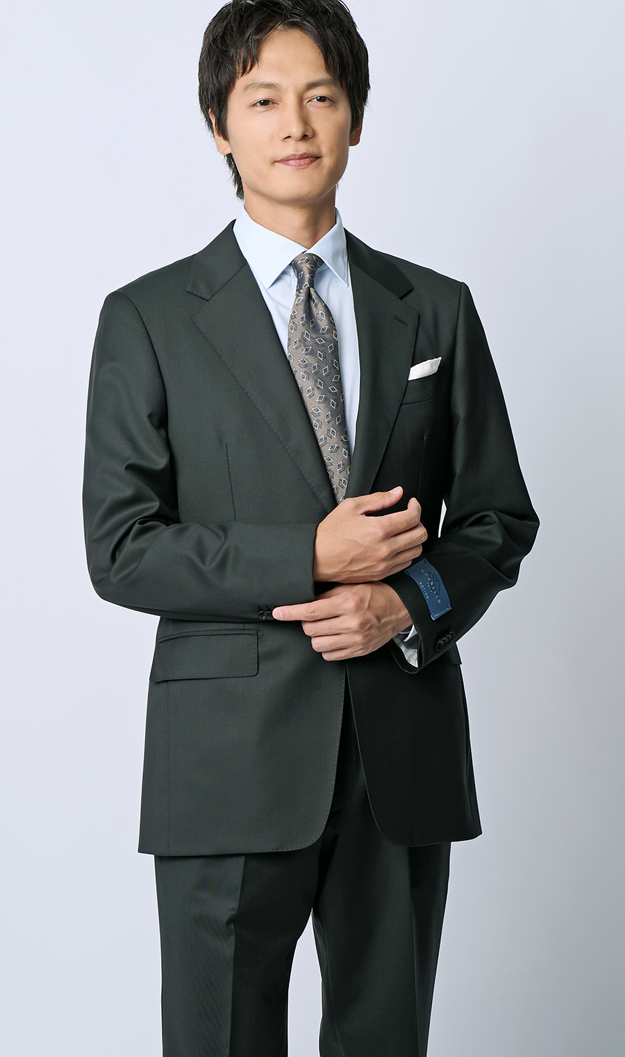 プレミアムスタイリッシュスーツ【GUABELLO】 グリーン 体型:YA体(スリム型),号数(身長):4号(165cm)