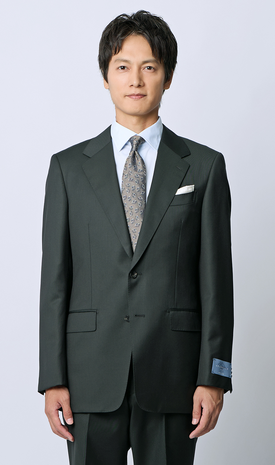 プレミアムスタイリッシュスーツ【GUABELLO】 グリーン 体型:YA体(スリム型),号数(身長):4号(165cm)