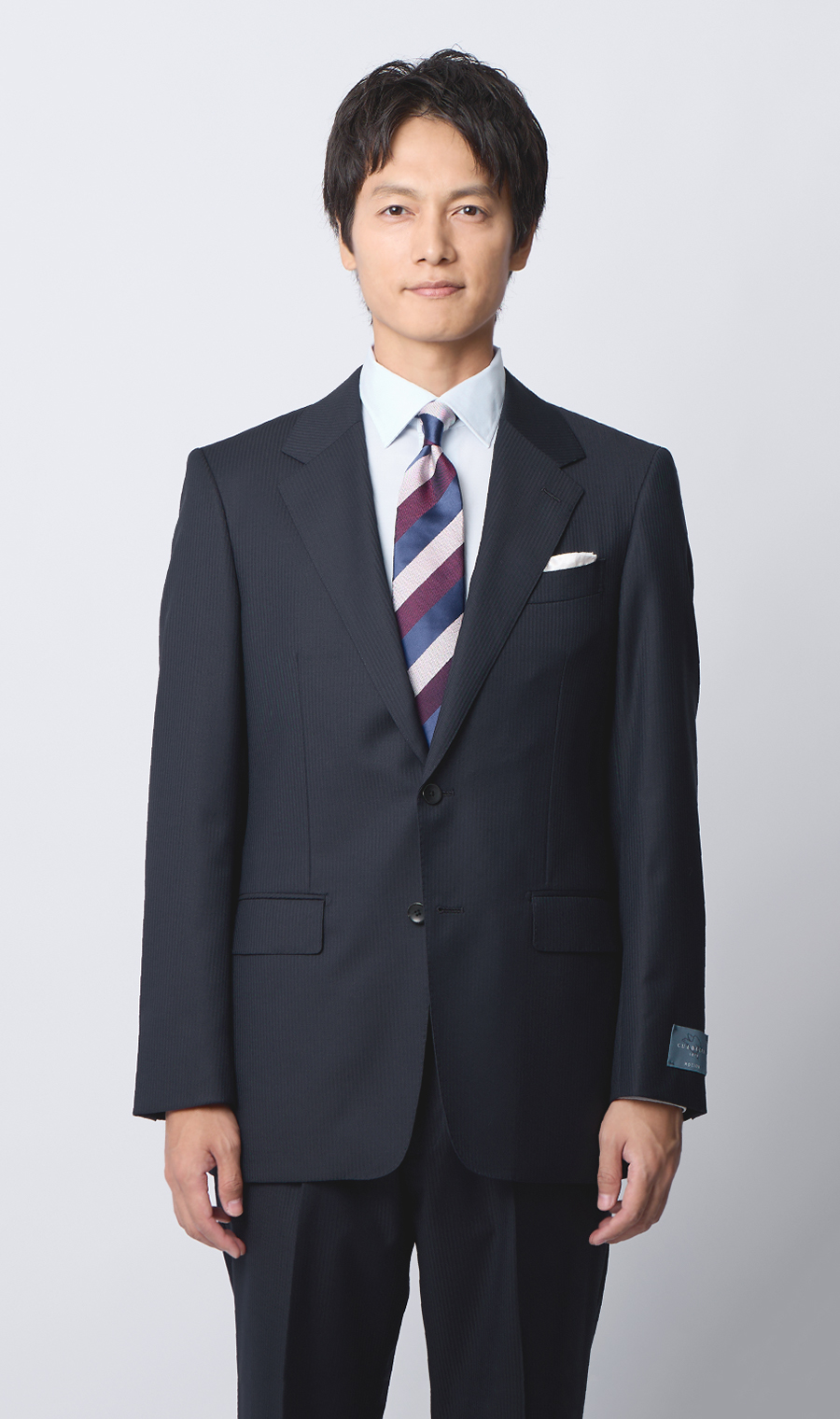 プレミアムスタイリッシュスーツ【GUABELLO】 ネイビー 体型:YA体(スリム型),号数（身長）:3号(160cm)