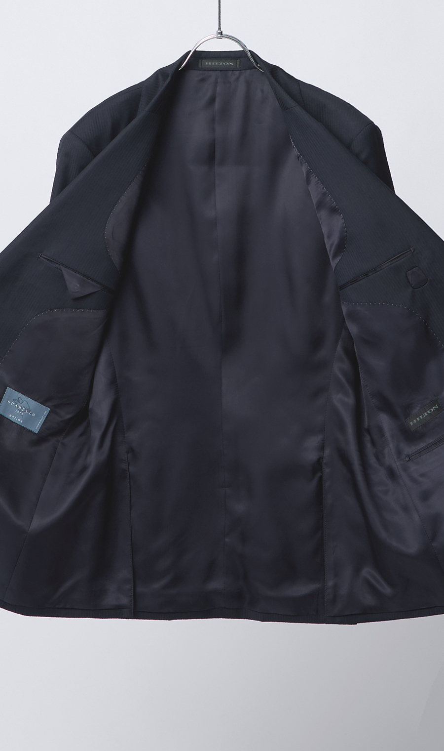 プレミアムスタイリッシュスーツ【GUABELLO】 ネイビー 体型:YA体(スリム型),号数（身長）:3号(160cm)