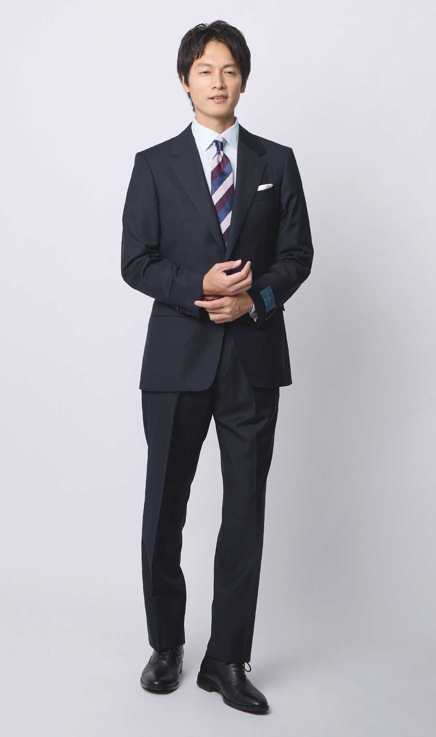 プレミアムスタイリッシュスーツ【GUABELLO】 ネイビー 体型:YA体(スリム型),号数（身長）:3号(160cm)