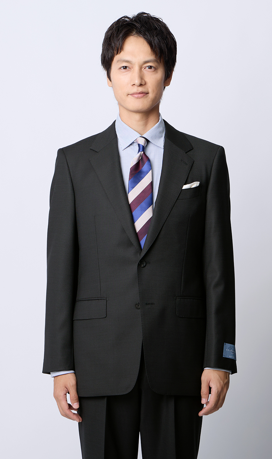 プレミアムスタイリッシュスーツ【GUABELLO】 グレー 体型:YA体(スリム型),号数(身長):3号(160cm)