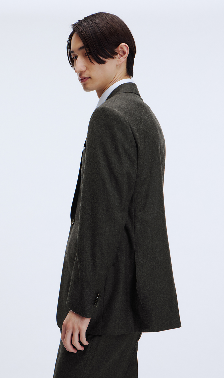 プレミアムスタイリッシュスーツ【GUABELLO】 チャコール 体型:YA体(スリム型),号数（身長）:3号(160cm)