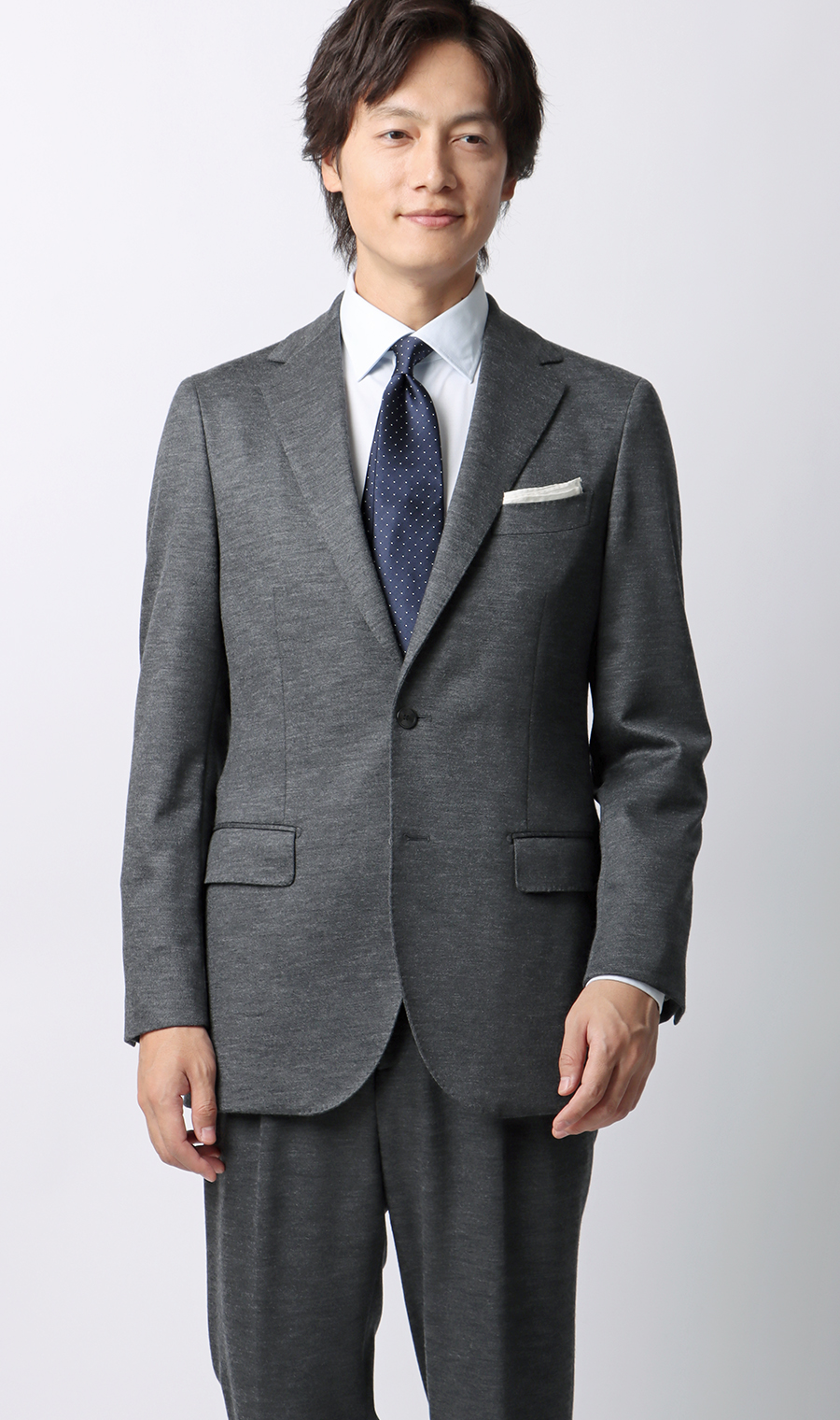 プレミアムスタイリッシュスーツ【ADVANCE MODEL】 グレー 体型:YA体(スリム型),号数(身長):5号(170cm)