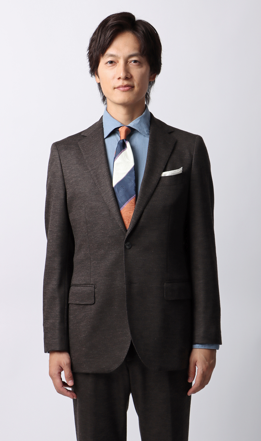 プレミアムスタイリッシュスーツ【ADVANCE MODEL】 ブラウン 体型:BE体(ゆったり型),号数(身長):6号(175cm)