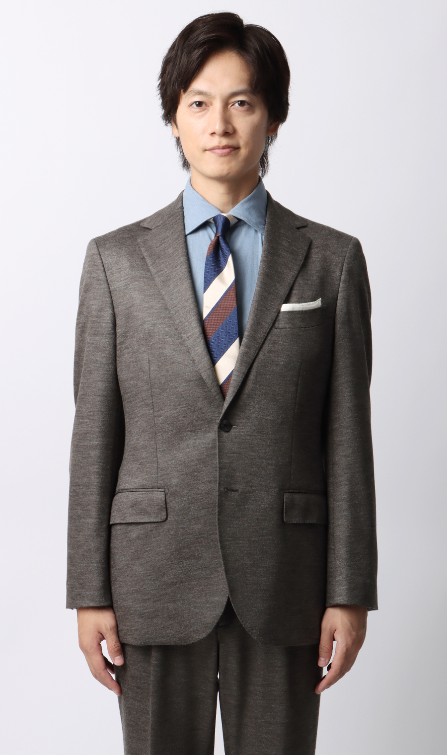 プレミアムスタイリッシュスーツ【ADVANCE MODEL】 グレージュ 体型:AB体(がっちり型),号数(身長):6号(175cm)