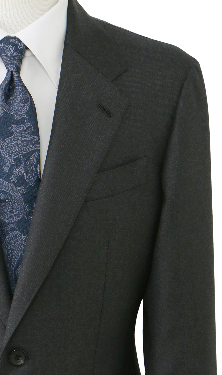プレミアムスタイリッシュスーツ【Ermenegildo Zegna】【HILTON】 チャコール 体型:A体(標準型),号数(身長):4号(165cm)