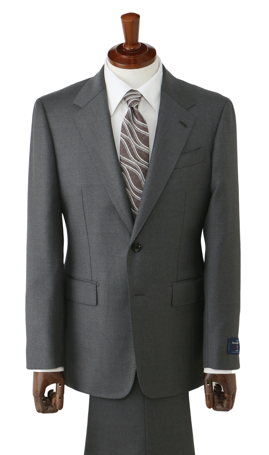 プレミアムスタイリッシュスーツ【Ermenegildo Zegna】【HILTON】 グレー 体型:A体(標準型),号数(身長):4号(165cm)