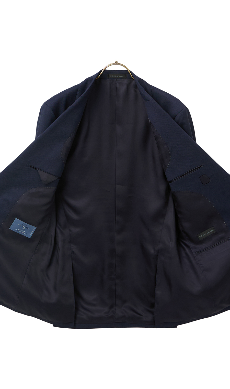 プレミアムスタイリッシュスーツ【GUABELLO】【HILTON】 ネイビー 体型:YA体(スリム型),号数(身長):4号(165cm)