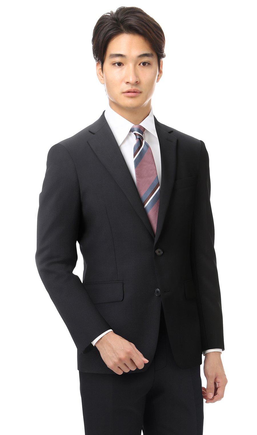 スタイリッシュスーツ《ウォッシャブル》《就活》《黒無地》 ブラック 体型:BE体(ゆったり型),号数(身長):4号(165cm)