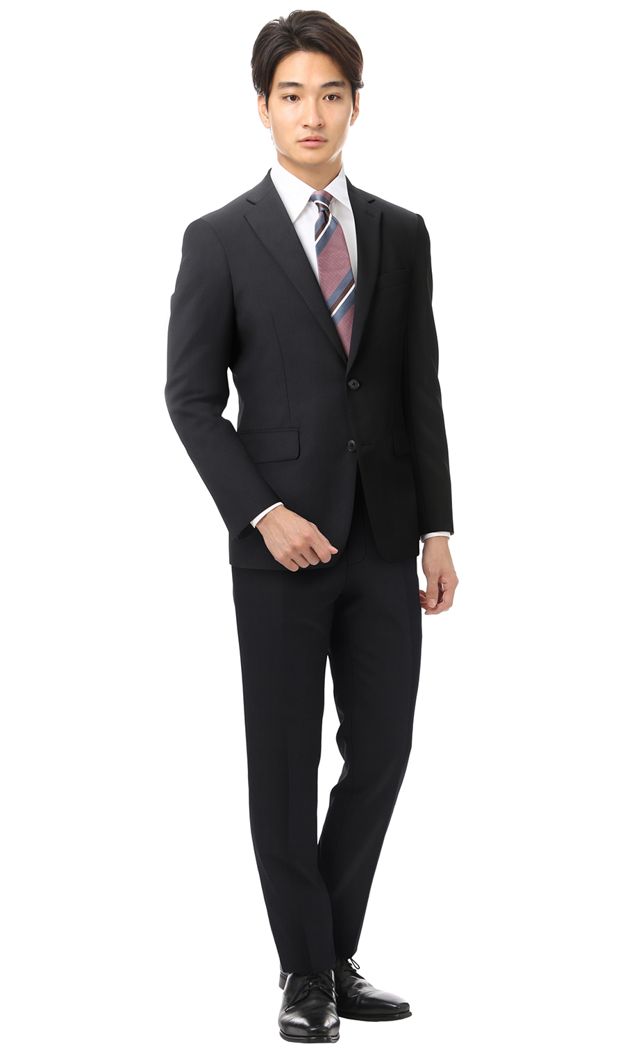 スタイリッシュスーツ《ウォッシャブル》《就活》《黒無地》 ブラック 体型:BE体(ゆったり型),号数(身長):4号(165cm)