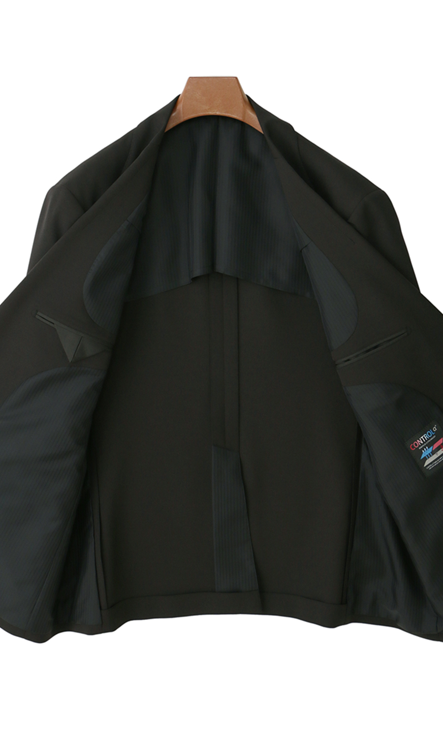 スタイリッシュスーツ【キング＆トール】【CONTROLα】 ブラック 体型:E体(大きいサイズ),号数（身長）:4号(165cm)
