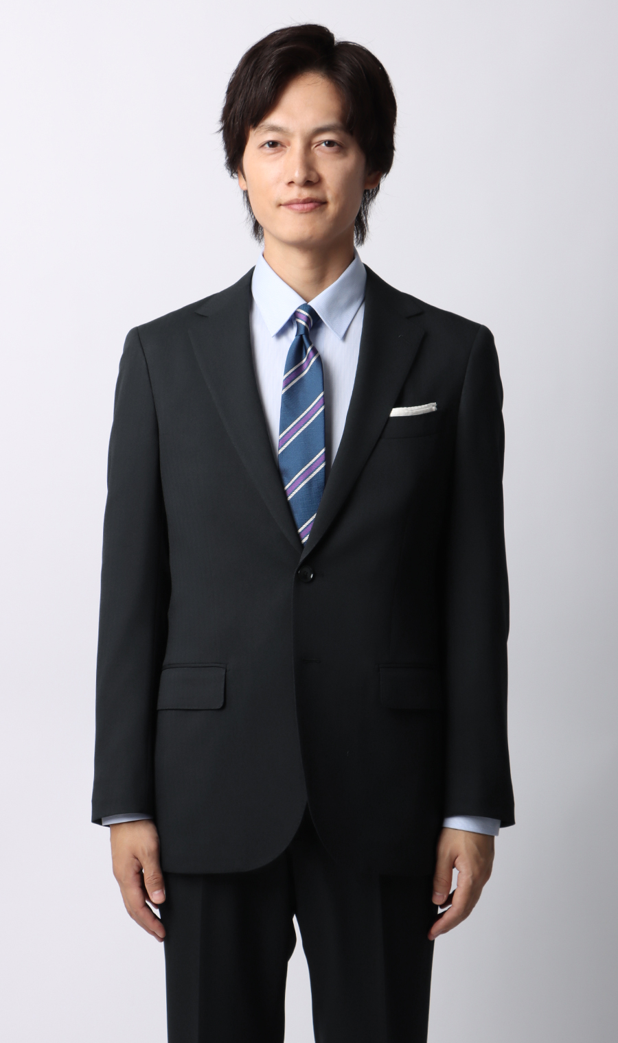 スタイリッシュスーツ【CONTROLα】 ネイビー 体型:AB体(がっちり型),号数(身長):7号(180cm)