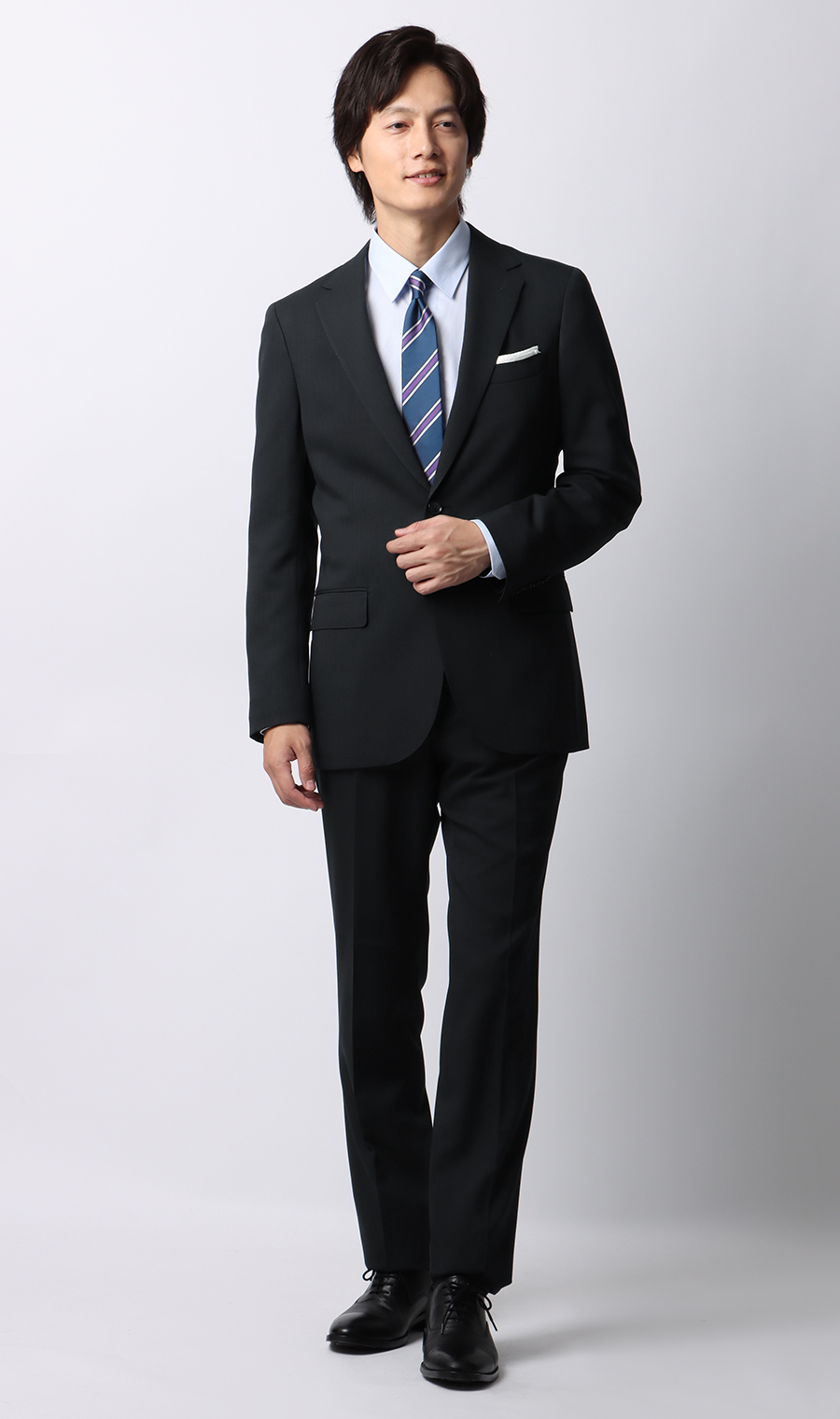 スタイリッシュスーツ【CONTROLα】 ネイビー 体型:AB体(がっちり型),号数(身長):7号(180cm)