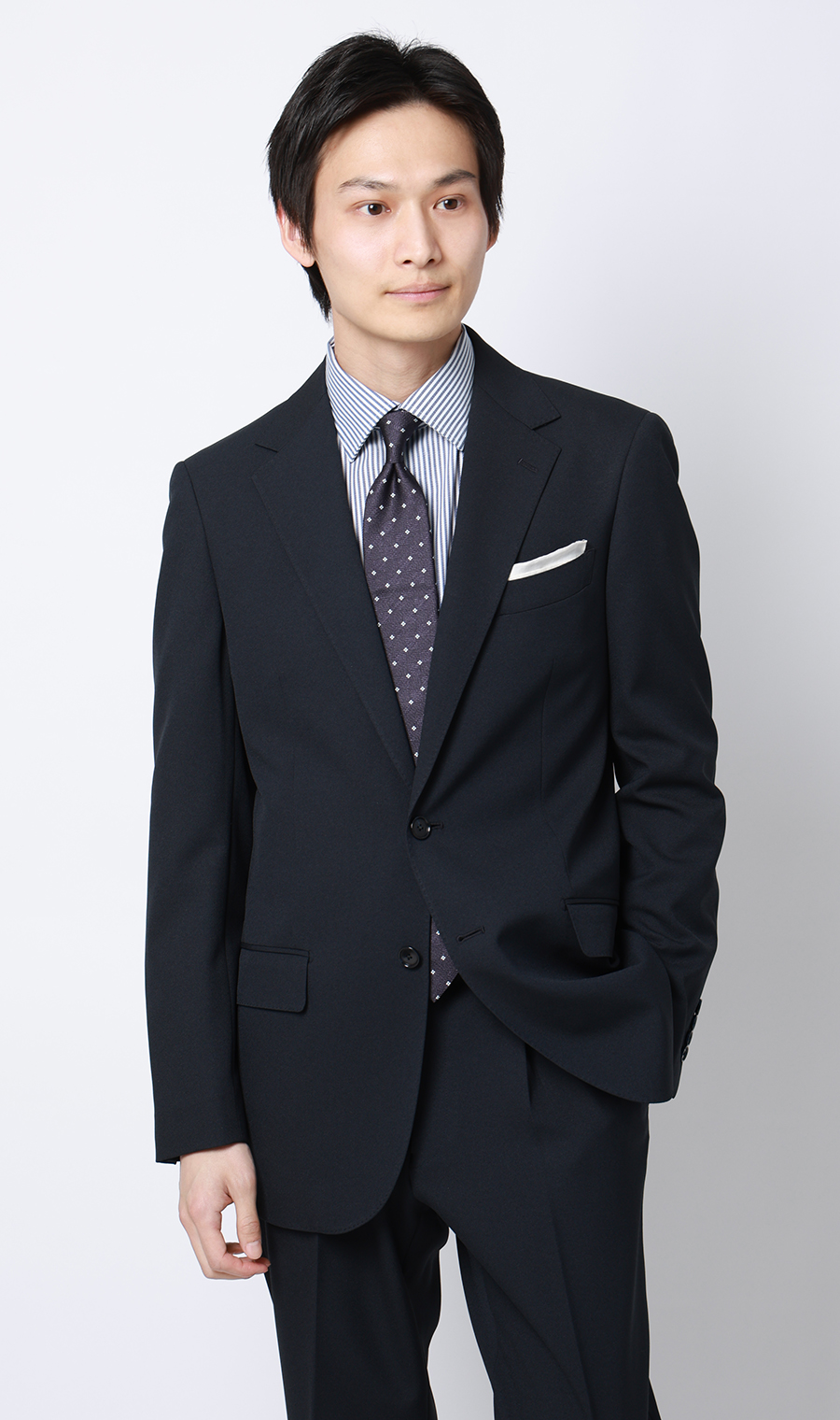 スタイリッシュスーツ【CONTROLα】 ネイビー 体型:YA体(スリム型),号数（身長）:4号(165cm)