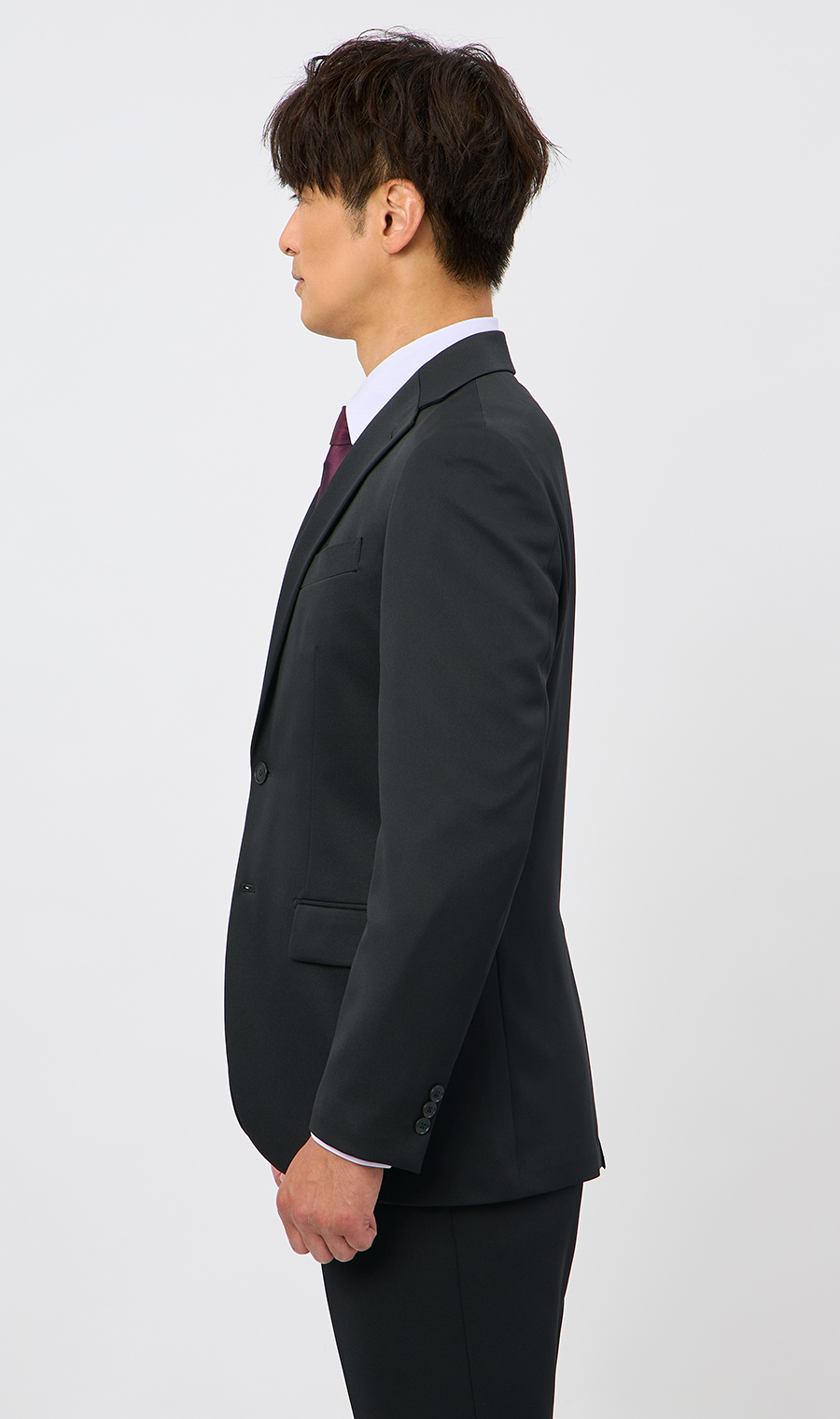 スタイリッシュスーツ【ウォッシャブル】【WEB限定】【裾上げ済み】 ブラック系 体型:AB体(がっちり型),号数（身長）:7号(180cm)