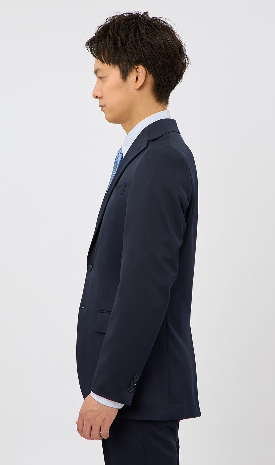スタイリッシュスーツ【ウォッシャブル】【WEB限定】【裾上げ済み】 ネイビー系 体型:AB体(がっちり型),号数（身長）:8号(185cm)