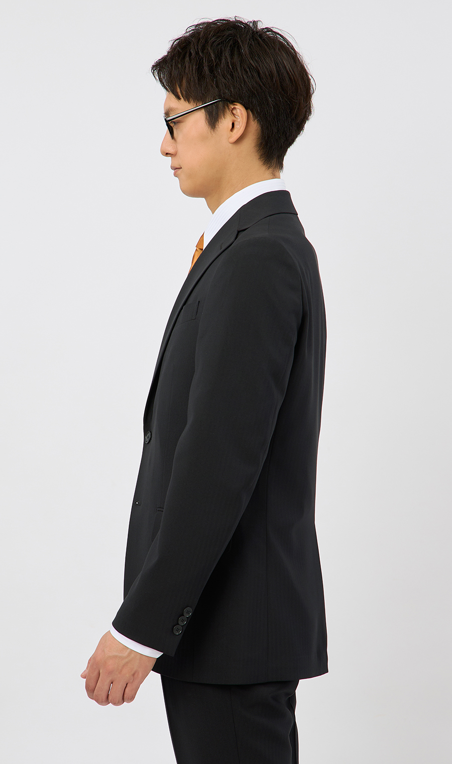 スタイリッシュスーツ【ウォッシャブル】【WEB限定】【裾上げ済み】 ブラック系 体型:AB体(がっちり型),号数（身長）:6号(175cm)