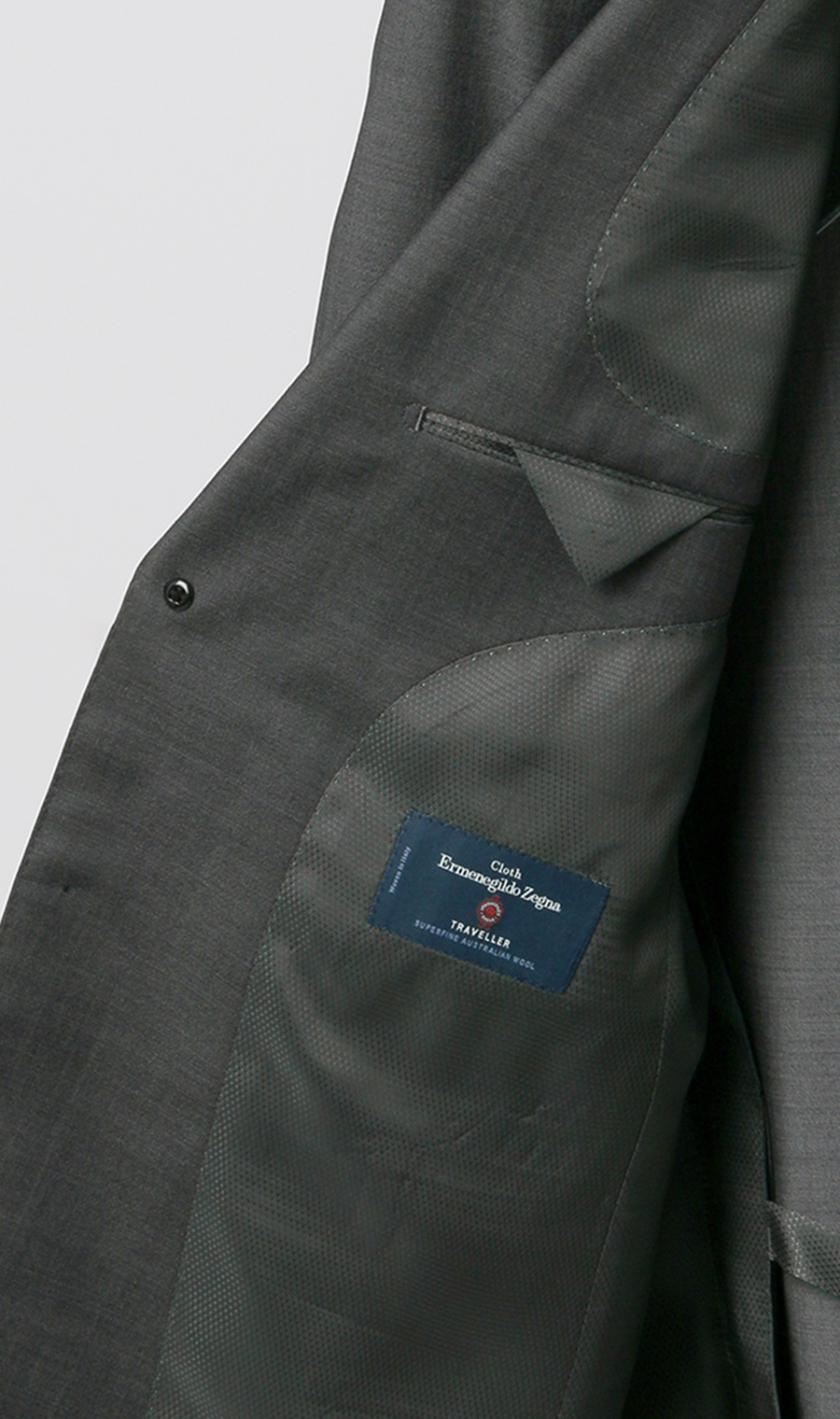 プレミアムスタイリッシュスーツ【E,ZEGNA】【Traveller】 グレー 体型:AB体(がっちり型),号数（身長）:4号(165cm)