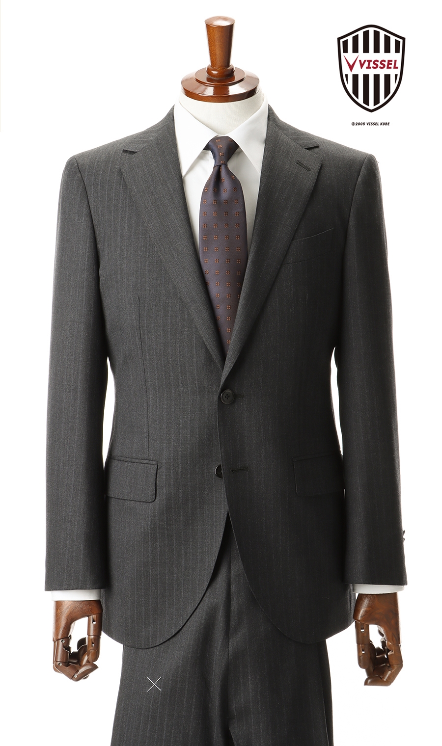 プレミアムスタイリッシュスーツ【ヴィッセル神戸モデル】 グレー 体型:A体(標準型),号数（身長）:4号(165cm)